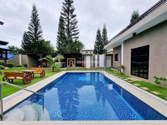 Modern Wooden Log Inspired Theme House and Lot with Swimming Pool