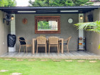 Modern Wooden Log Inspired Theme House and Lot with Swimming Pool